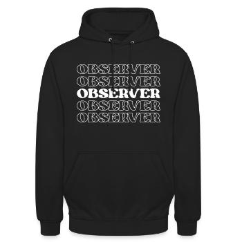 Beobachter Beobachter Zuschauer - Unisex Hoodie - Schwarz - Vorne - Alina (178cm) & Michal (187cm)