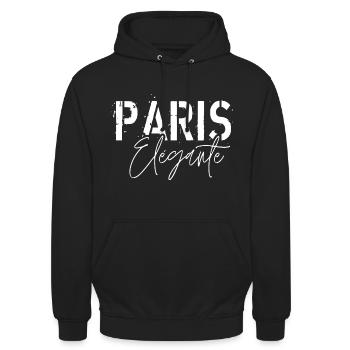 Paris Élégante - Sweat-shirt à capuche unisexe - noir - Devant - Alina (178cm) & Michal (187cm)