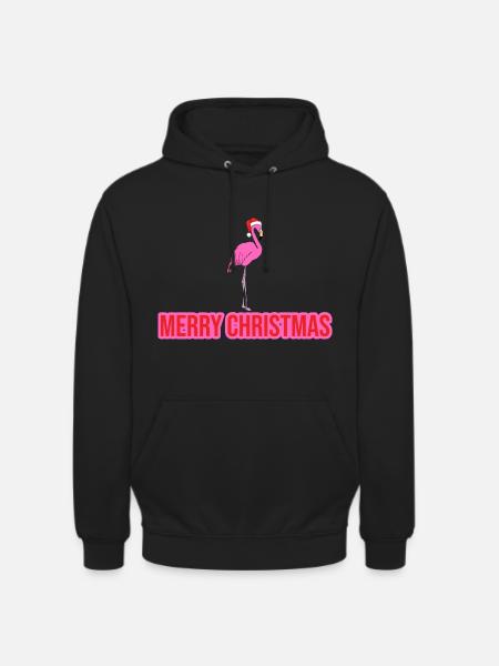 Flamingo Merry Christmas - Unisex Hoodie - black