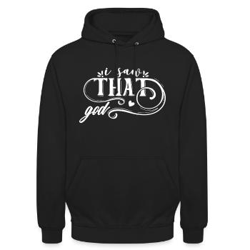I Saw That - God - Unisex Hoodie - Schwarz - Vorne - Alina (178cm) & Michal (187cm)