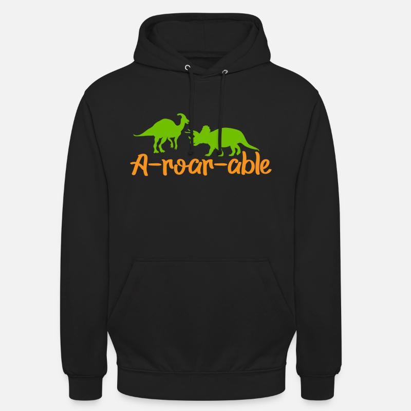 Dinosaurier A-roar-able Lustiger Spruch - Unisex Hoodie - Schwarz
