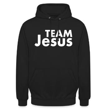 Team jesus - Unisex Hoodie - Schwarz - Vorne - Alina (178cm) & Michal (187cm)