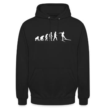 Langlauf Evolution Skilanglauf Ski Langläufer - Unisex Hoodie - Schwarz - Vorne - Alina (178cm) & Michal (187cm)