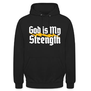 GOD Is My Strength - Unisex Hoodie - Schwarz - Vorne - Alina (178cm) & Michal (187cm)