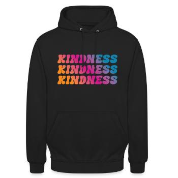 Kindness Saying - Unisex Hoodie - black - Front - Alina (178cm) & Michal (187cm)