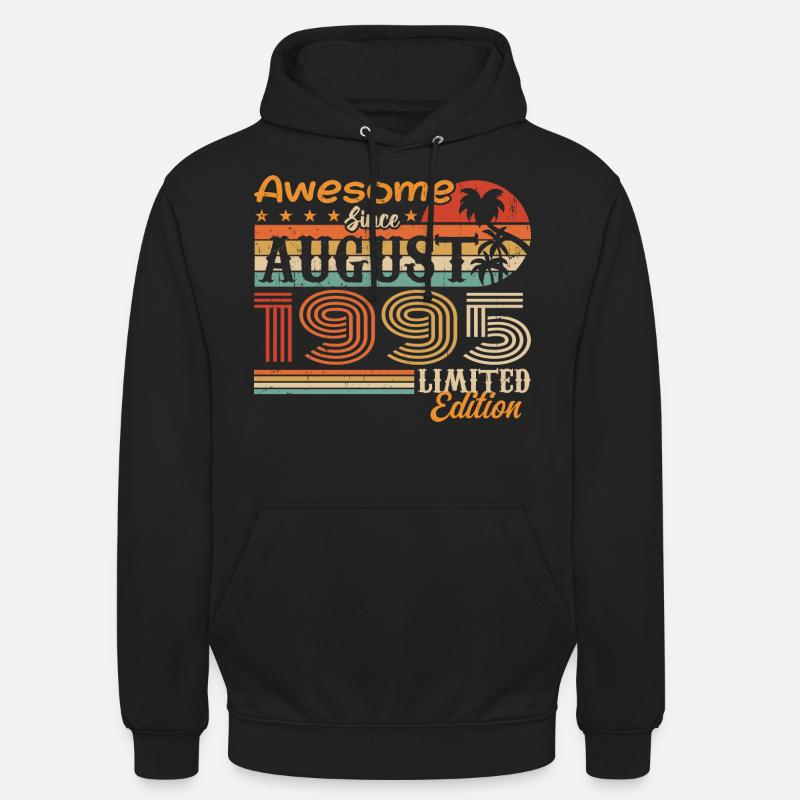 1995 August Geschenkidee August 1995 - Unisex Hoodie - Schwarz