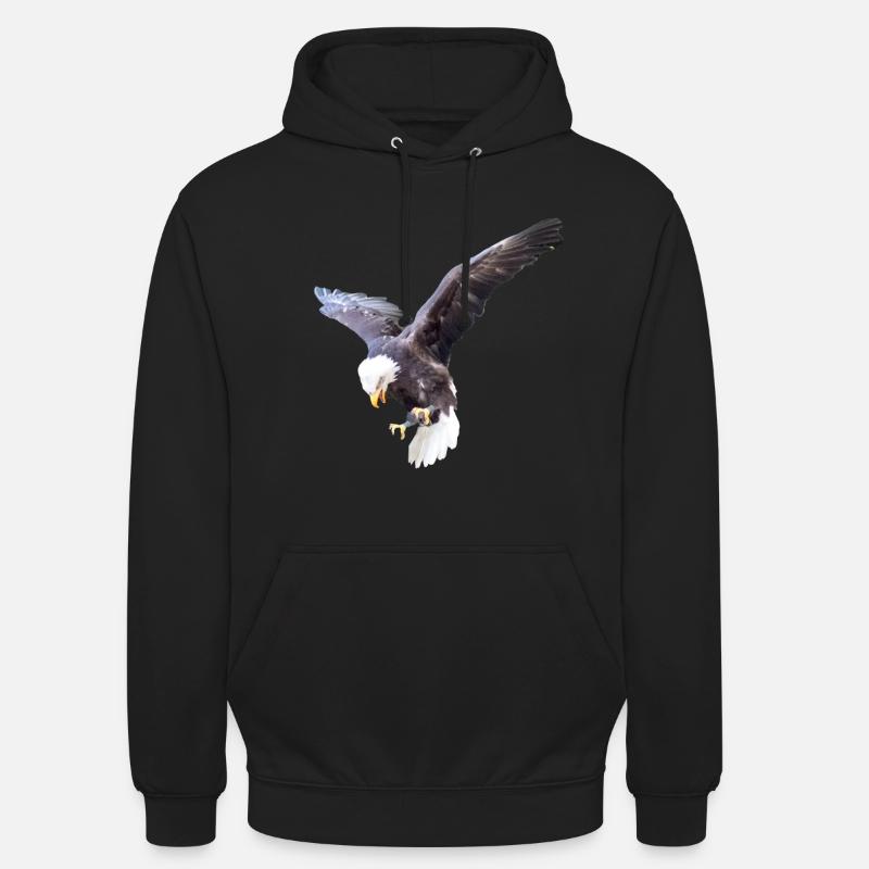 Eagle in a swoop - Unisex Hoodie - black
