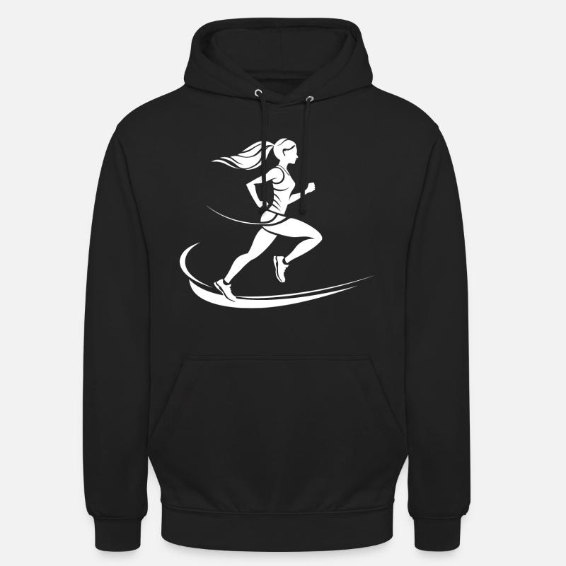 Dessin du coureur - Sweat-shirt à capuche unisexe - noir