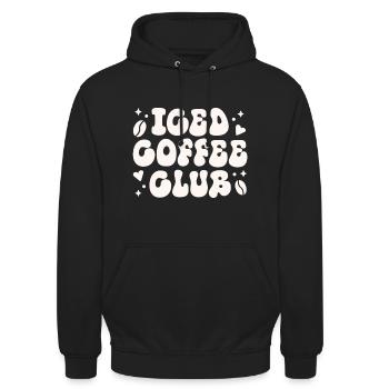 Latte cold brew club de café glacé - Sweat-shirt à capuche unisexe - noir - Devant - Alina (178cm) & Michal (187cm)
