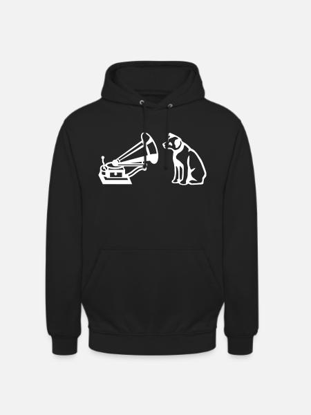 His Master's Voice Blanc - Sweat-shirt à capuche unisexe - noir