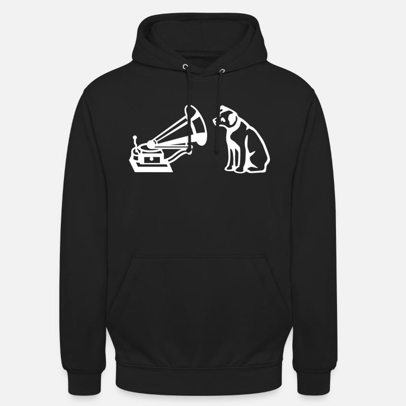 His Master's Voice Logo White - Unisex Hoodie - black