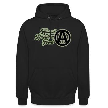 ANIMAL LIBERATION FRONT ALF - Unisex Hoodie - Schwarz - Vorne - Alina (178cm) & Michal (187cm)