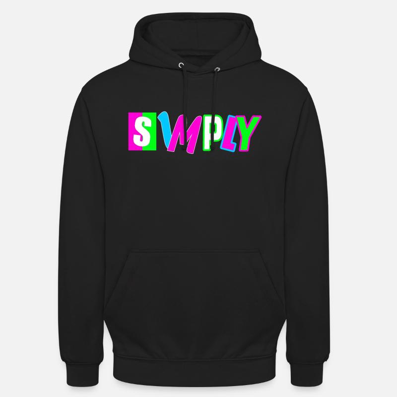 Simplement - Sweat-shirt à capuche unisexe - noir