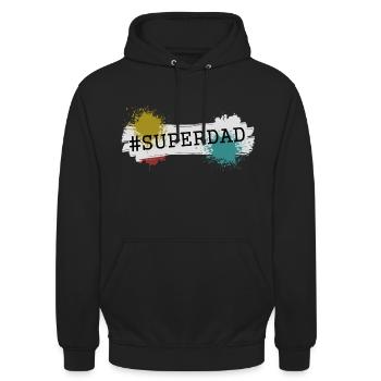 Super-papa - Sweat-shirt à capuche unisexe - noir - Devant - Alina (178cm) & Michal (187cm)