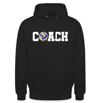 Volleyball Coach Trainer - Unisex Hoodie - Schwarz - Vorne - Alina (178cm) & Michal (187cm)