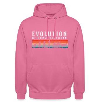 Cheval tiré par des chevaux cible de sang-froid - Sweat-shirt à capuche unisexe - rose - Devant - Alina (178cm) & Michal (187cm)