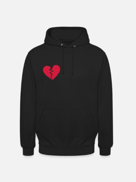 Zerbrochenes Herz - Unisex Hoodie - Schwarz