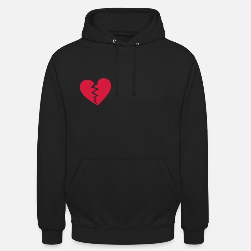 Zerbrochenes Herz - Unisex Hoodie - Schwarz