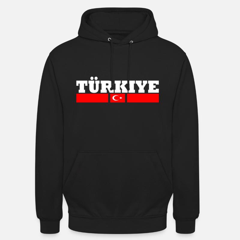Drapeau turc - Sweat-shirt à capuche unisexe - noir
