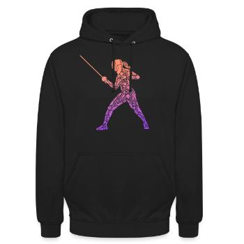 Fechten Symbole Frauen Fechtsport Fechter - Unisex Hoodie - Schwarz - Vorne - Alina (178cm) & Michal (187cm)