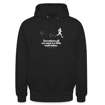 Extra Portion Motivation für Läuferin Handy - Unisex Hoodie - Schwarz - Vorne - Alina (178cm) & Michal (187cm)