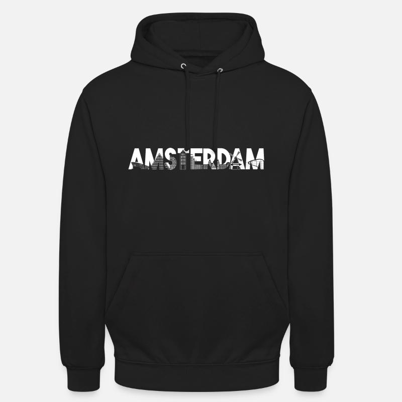 Amsterdam Skyline Silhouette - Sweat-shirt à capuche unisexe - noir