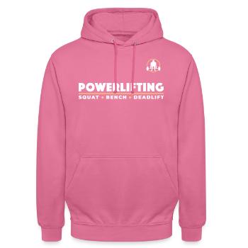 Powerlifting | Squat | Bench | Deadlift | Gym - Unisex Hoodie - pink - Front - Alina (178cm) & Michal (187cm)
