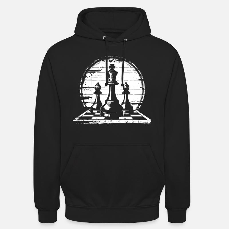 Graphiques de pièces d’échecs - Sweat-shirt à capuche unisexe - noir
