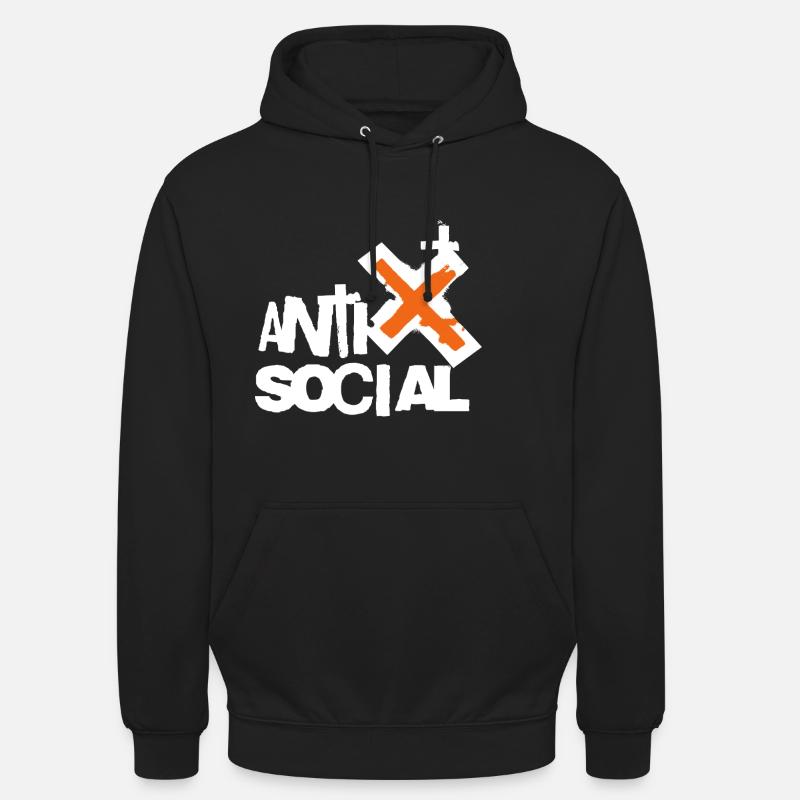 Logo d’art de rue antisocial - Sweat-shirt à capuche unisexe - noir