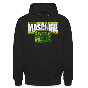 W50 LKW Tarn Optik - Unisex Hoodie - Schwarz - Vorne - Alina (178cm) & Michal (187cm)