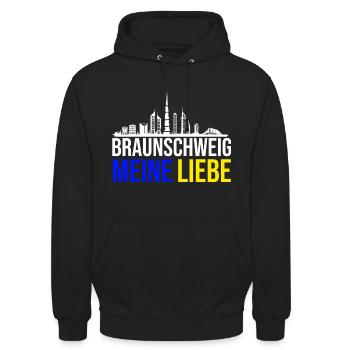 Braunschweig Braunschweiger Fan Fußball Derby - Unisex Hoodie - Schwarz - Vorne - Alina (178cm) & Michal (187cm)