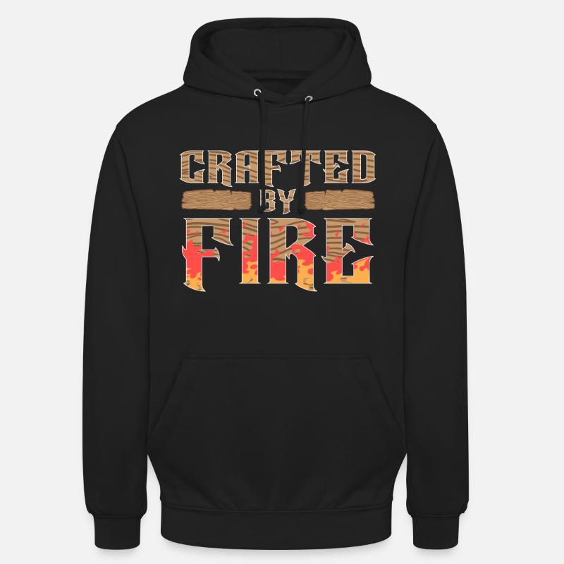 Wood-burning pyrography master carpenter - Unisex Hoodie - black