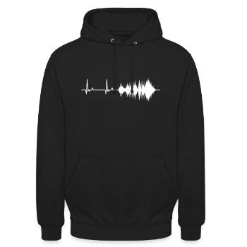 Tontechniker Herzschlag - Unisex Hoodie - Schwarz - Vorne - Alina (178cm) & Michal (187cm)