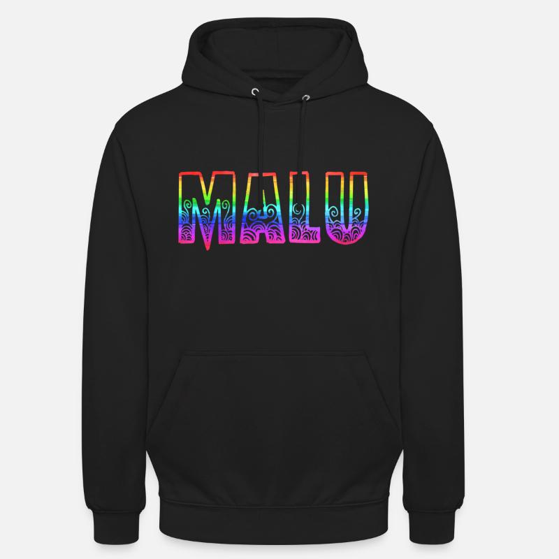 malu rs arc-en-ciel - Sweat-shirt à capuche unisexe - noir