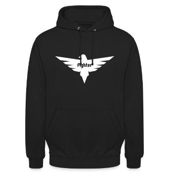 Adler - Unisex Hoodie - Schwarz - Vorne - Alina (178cm) & Michal (187cm)