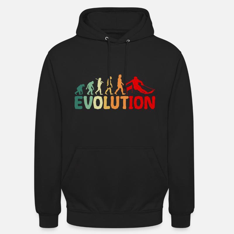 Évolution du ski - Sweat-shirt à capuche unisexe - noir