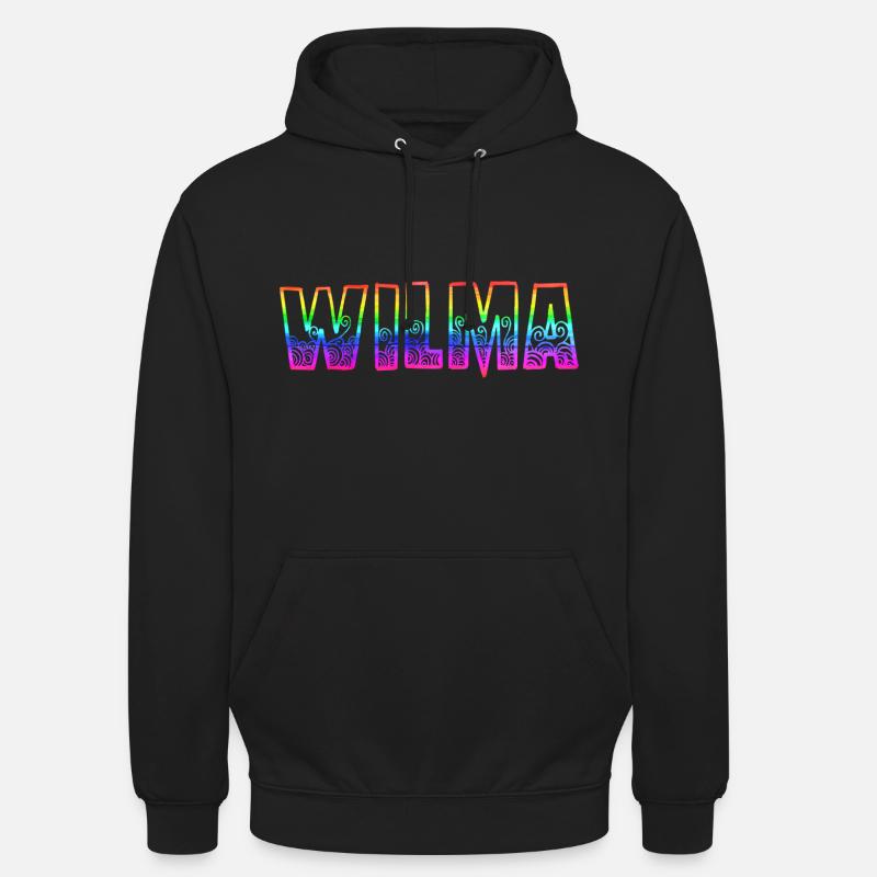 wilma rs arc-en-ciel - Sweat-shirt à capuche unisexe - noir
