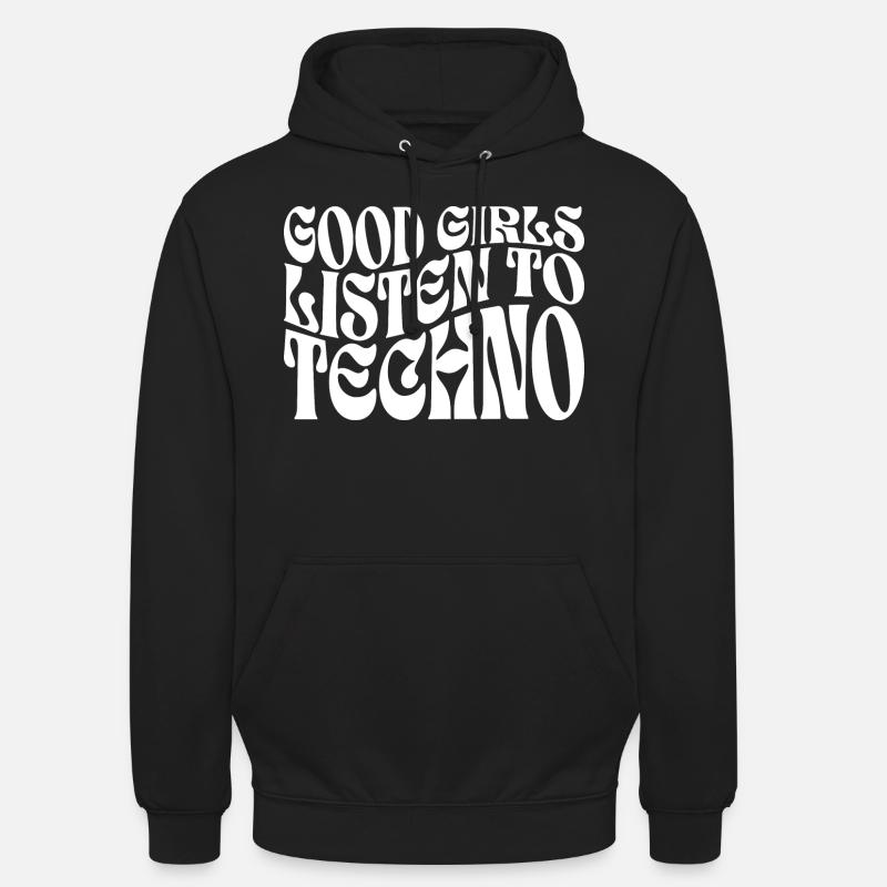 Mädchen hören Techno-Musik - Unisex Hoodie - Schwarz