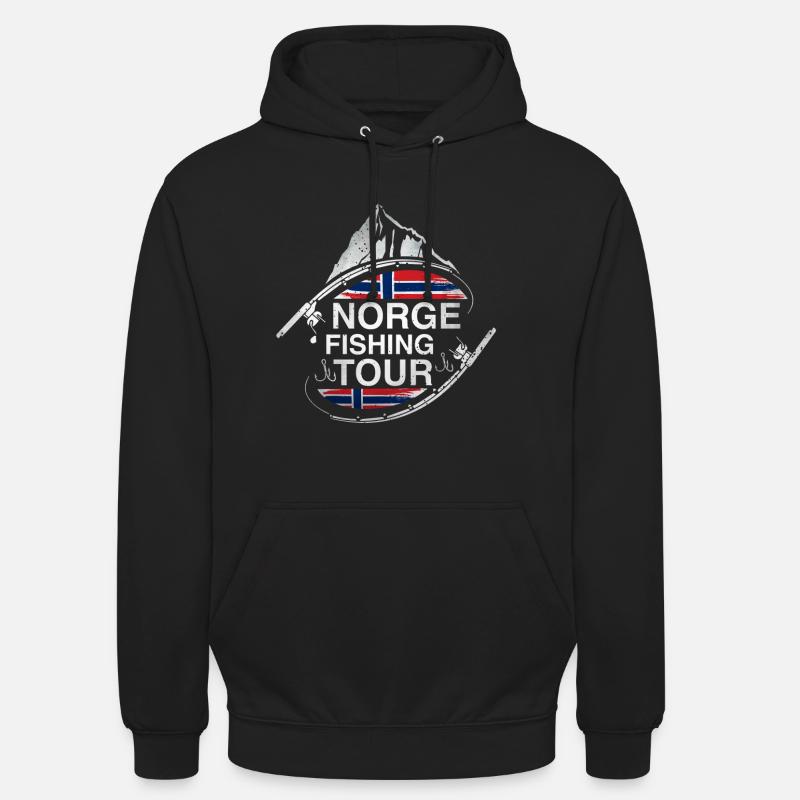 Tour de pêche de Norge - Sweat-shirt à capuche unisexe - noir