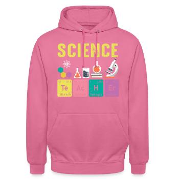 Éléments réguliers des professeurs de sciences - Sweat-shirt à capuche unisexe - rose - Devant - Alina (178cm) & Michal (187cm)