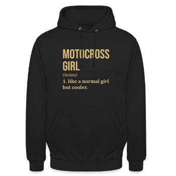 motocross - Sweat-shirt à capuche unisexe - noir - Devant - Alina (178cm) & Michal (187cm)