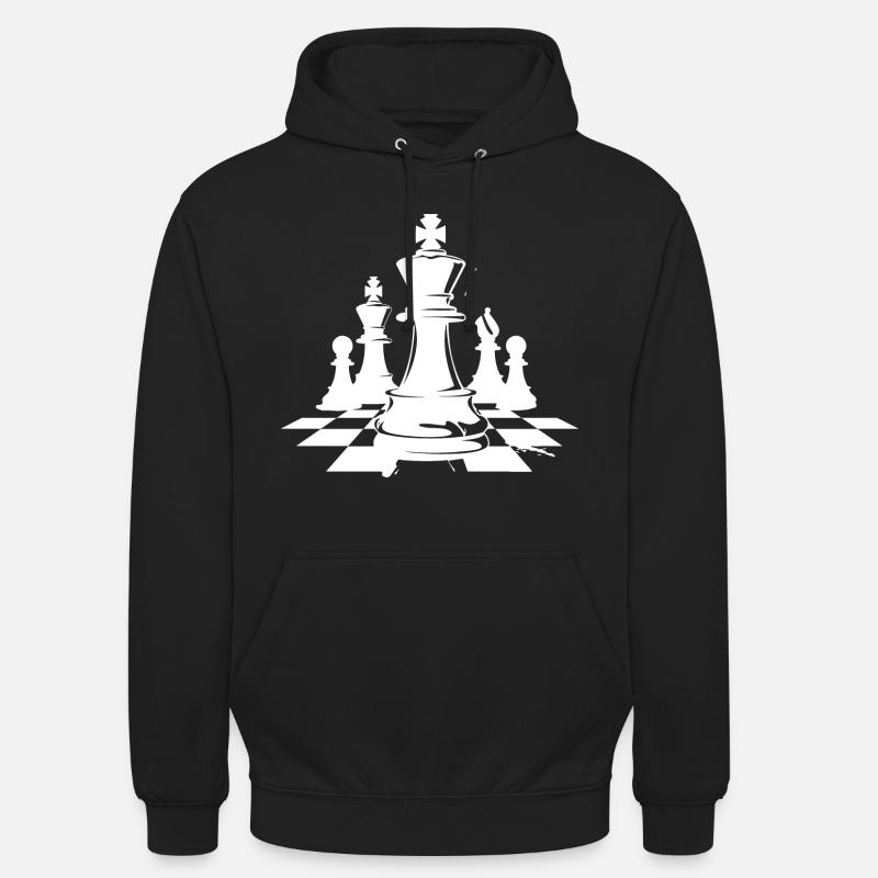 Dessin de pièces d’échecs - Sweat-shirt à capuche unisexe - noir