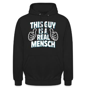 This Guy Is A Real Man T-Shirt - Unisex Hoodie - black - Front - Alina (178cm) & Michal (187cm)