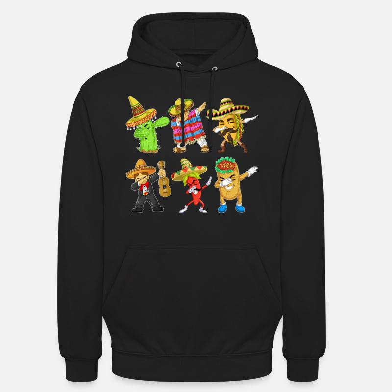 Cinco de Mayo Dab Characters Shirt - Sweat-shirt à capuche unisexe - noir