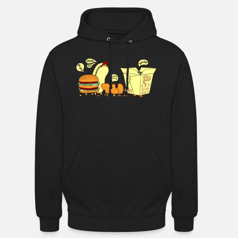 Graphique amusant de restauration rapide - Sweat-shirt à capuche unisexe - noir