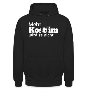 Kostüm Anti Karneval Verkleiden Halloween Party - Unisex Hoodie - Schwarz - Vorne - Alina (178cm) & Michal (187cm)