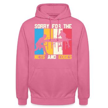 Lustiger Spruch Tischtennisspieler Geschenke - Unisex Hoodie - Pink - Vorne - Alina (178cm) & Michal (187cm)