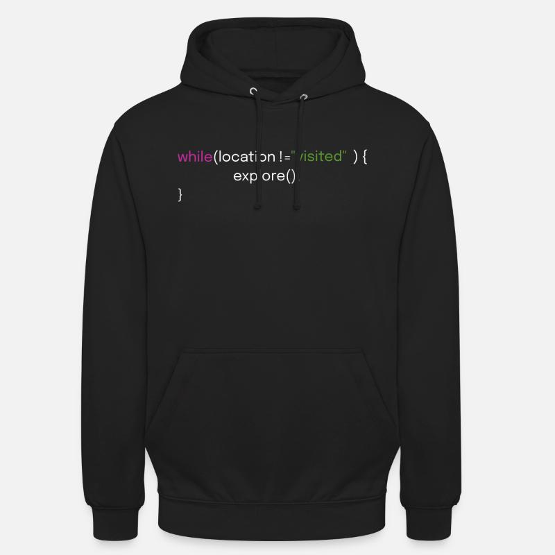 Travel and Coding Design - Unisex Hoodie - black