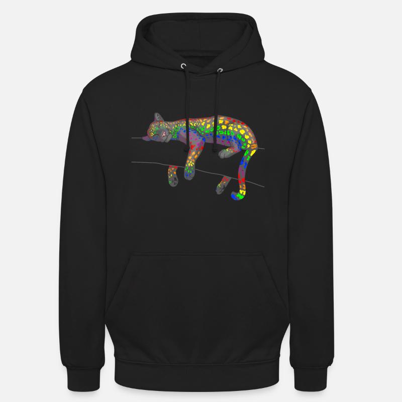 Regenbogen Leopard - Unisex Hoodie - Schwarz