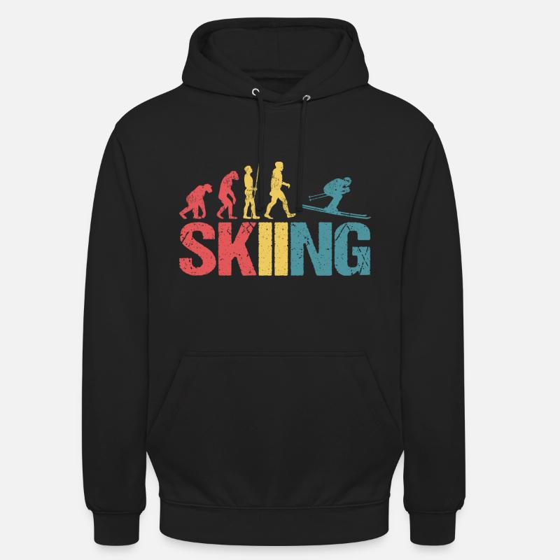Évolution du ski - Sweat-shirt à capuche unisexe - noir